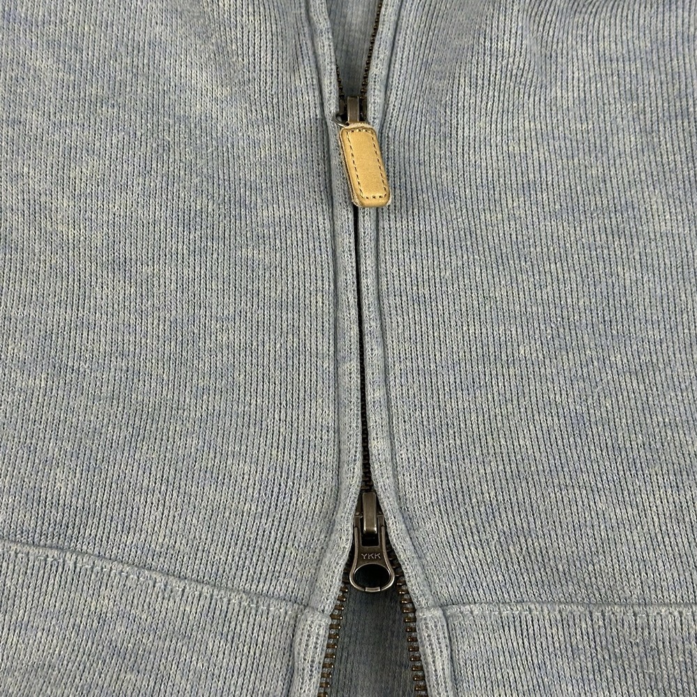 Polo Ralph Lauren Men's Large Full Zip Hoodie Light Blue Navy Pony Logo Y2K - Picture 3 of 9